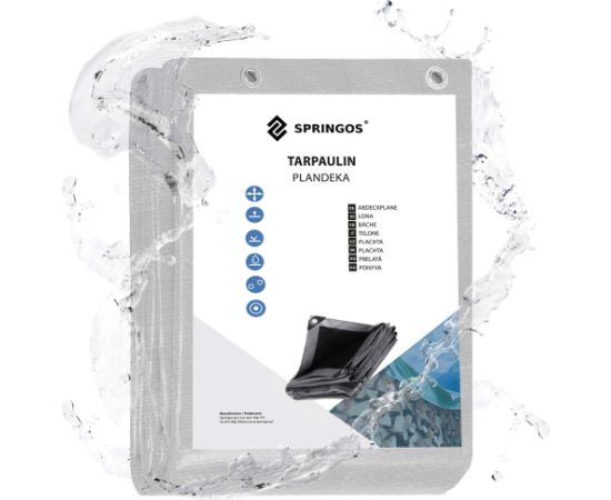 Springos Защитный брезент для сада, усиленный, серый, 3х5 м, 260 г/м2 Тенты и аксессуары