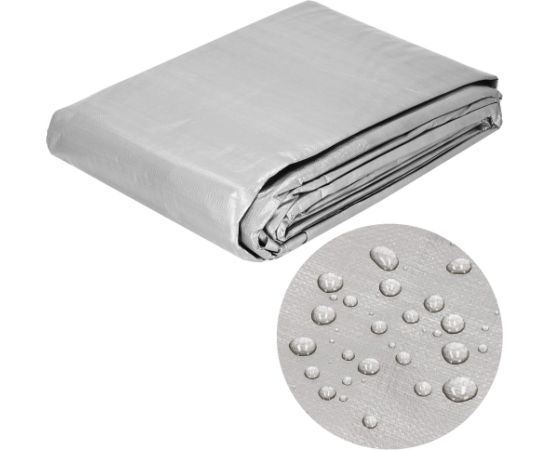 Springos Садовый брезент 3x4 м, 260 г/м2, усиленная защитная пленка для автомобиля, серый Тенты и аксессуары