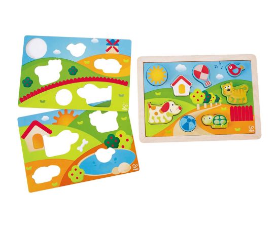 HAPE Saulainā ieleja puzle 3 in 1, E1601A Jaunumi, Bērnu preces