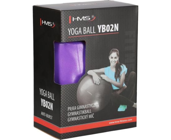 Jauna violeta vingrošanas bumba HMS YB02, 65 cm Fitnesa bumbas