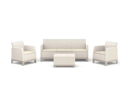 Keter Dārza mēbeļu komplekts Scandi Forma 3 Seater Set oļu pelēks/gaiši bēšs Jaunumi -Dārzam