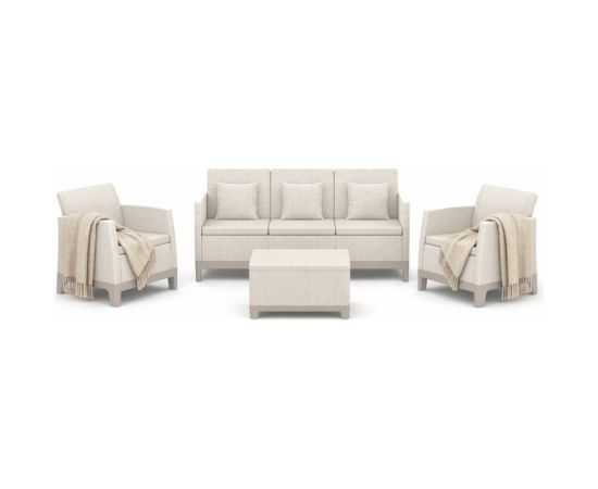 Keter Dārza mēbeļu komplekts Scandi Forma 3 Seater Set oļu pelēks/gaiši bēšs Jaunumi -Dārzam