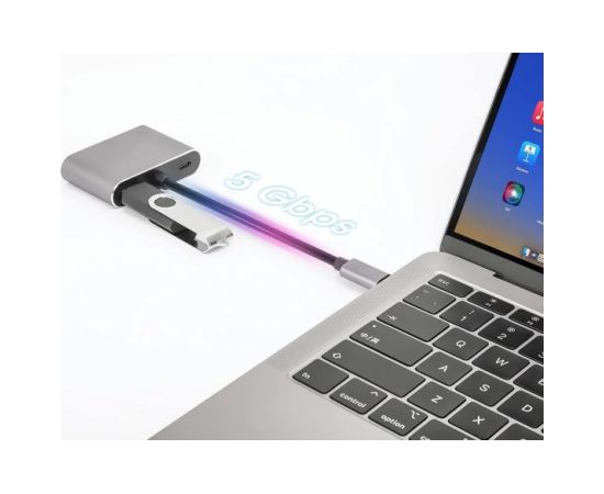 Ibox Hub USB Typ-C 4w1 USB 3.0 + PD 100W + HDMK 4k30Hz + VGA FullHD USB / Type-C Hub