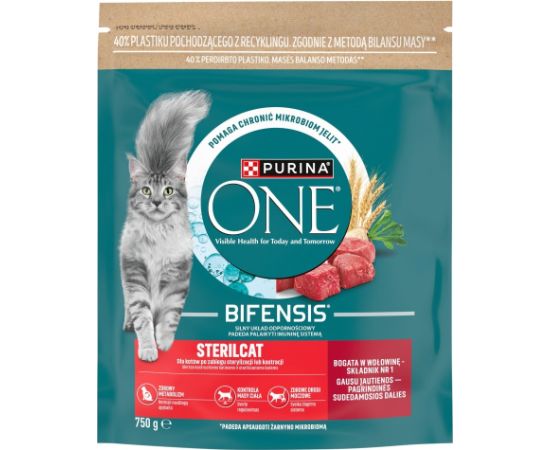 Purina ONE Sterilcat Wołowina i Pszenica 750g Barība