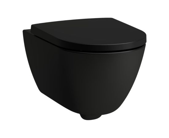 Laufen pods ar QR/SC vāku Pro X rimless, stiprināms pie sienas, 360x540 mm, silent flush, matēts melns Podi pie sienas