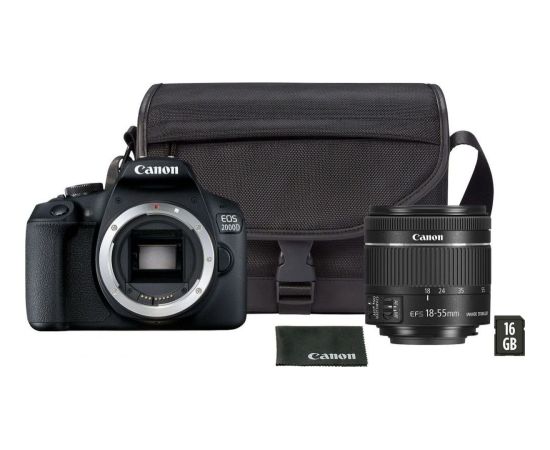 Fotokamera Canon EOS 2000D EF/EF-S 18-55 mm F/3.5-5.6 IS II + soma SB130 Новинки Компьютерная техника