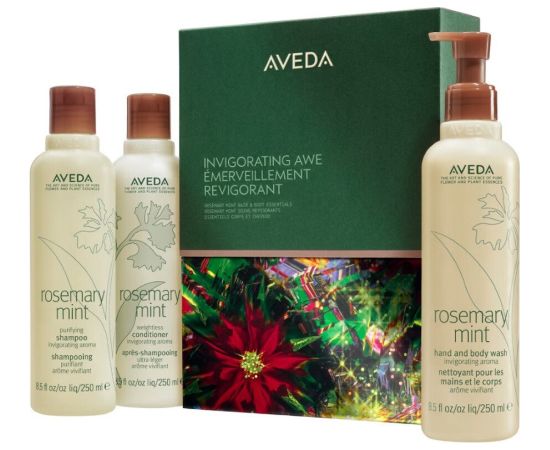 Aveda Invigorating Awe zestaw szampon do włosów 250ml + odżywka do włosów 250ml + żel do mycia ciała i rąk 250ml Духи и косметика