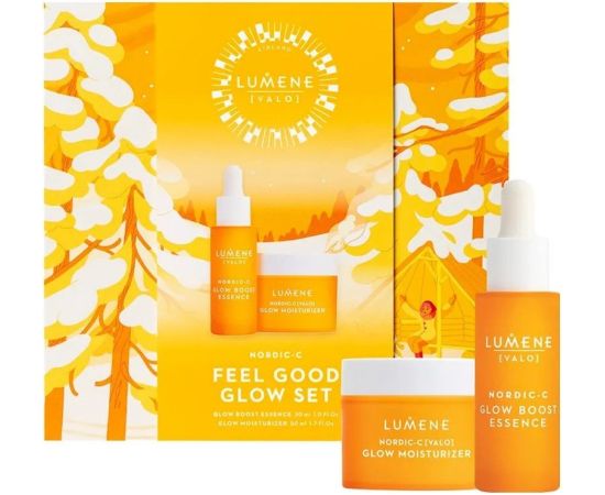 Lumene Nordic-C [Valo] Feel Good Glow Gift Set zestaw esencja do twarzy 30ml + krem do twarzy 50ml Духи и косметика