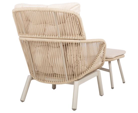 Lounge chair TUXEDO with footstool, beige Dārza krēsli