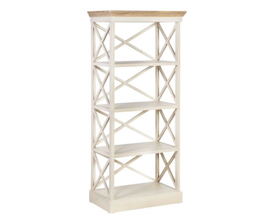 Bookcase SAMIRA 72x36xH153.5cm, w/ 4 shelf, color: antique white / brown Jaunumi -Dārzam