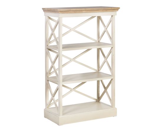 Bookcase SAMIRA 72x36xH119cm, w/ 3 shelf, color: antique white / brown Jaunumi -Dārzam