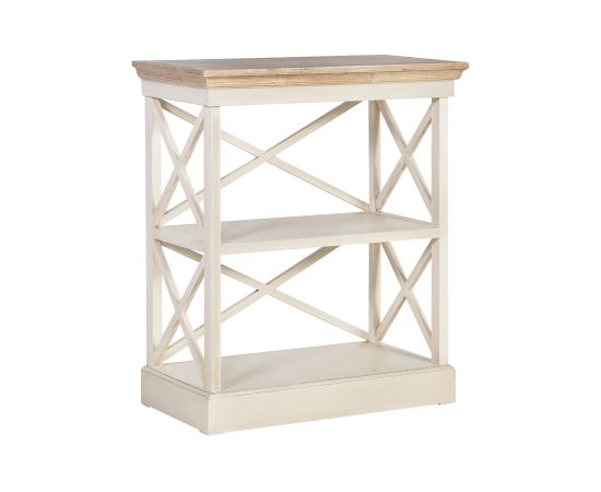 Bookcase SAMIRA 72x36xH84,5cm, w/ 2 shelf, color: antique white / brown Jaunumi -Dārzam