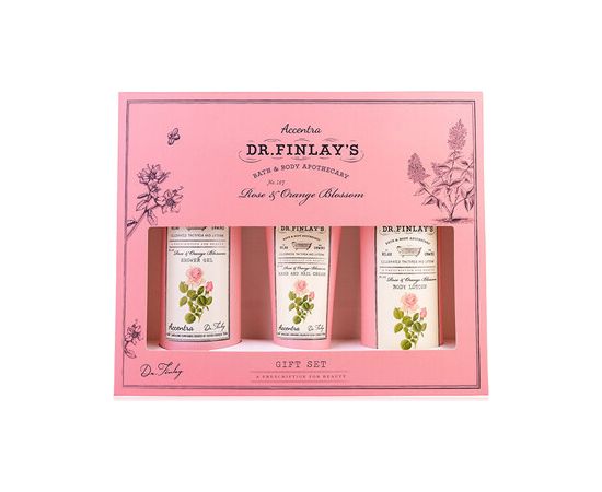 Accentra Rose & Orange Blossom Dr. Finlay`s Bath Care Set - Dárková sada koupelové péče Ķermeņa kosmētika