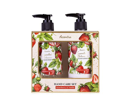 Accentra Strawberry & Vanilla Essential Botanics Hand Care Set - Dárková sada péče o ruce Ķermeņa kosmētika