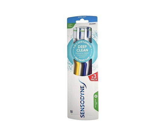 Sensodyne Deep Clean Extra Soft Toothbrush - Extra měkký zubní kartáček ( 3 ks ) Zobu pastas un mutes dobuma skalojamie līdzekļi