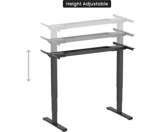 Adjustable Height Table Frame Up Up Bjorn II, Black Biroja galdi