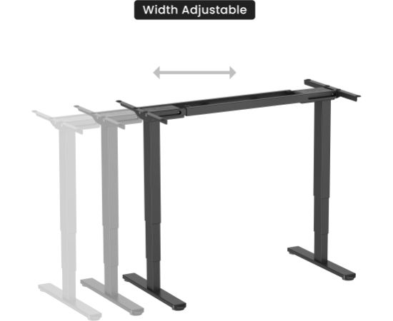 Adjustable Height Table Frame Up Up Bjorn II, Black Biroja galdi