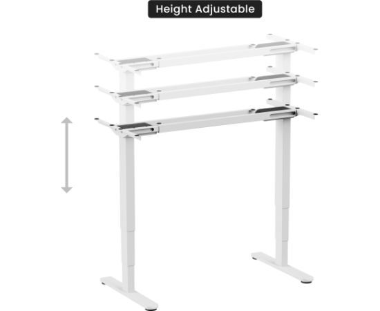 Adjustable Height Table Frame Up Up Bjorn II, White Biroja galdi