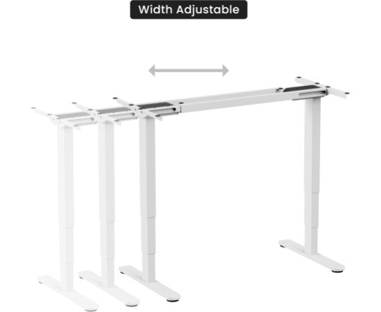 Adjustable Height Table Frame Up Up Bjorn II, White Biroja galdi
