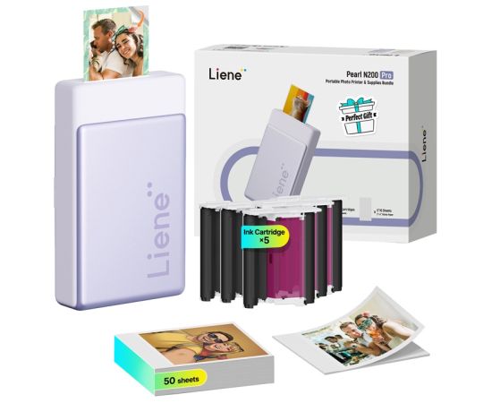 LIENE Pearl N200 Pro 2x3" Portable Photo Printer (Purple) Foto printeri