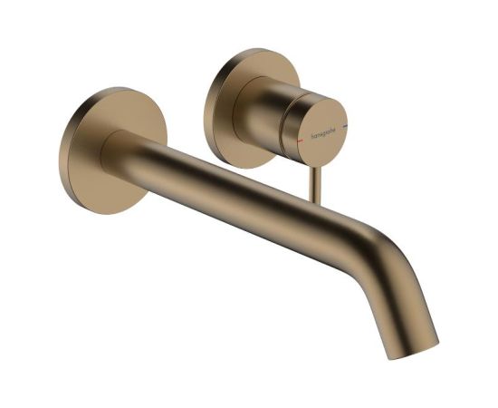 Hansgrohe izlietnes maisītāja Tecturis S virsapmetuma daļa, 2 MC, iztece 225 mm, no sienas, brushed bronze Встраиваемые
