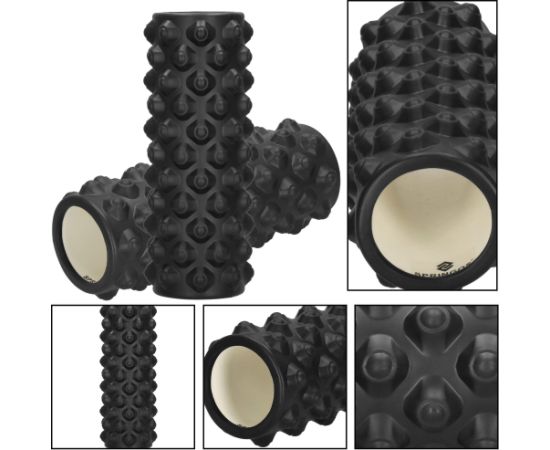 Masāžas rullis ar izciļņiem Springos FR0023 33x10,5 cm rolleris, melns Jaunumi - Sports