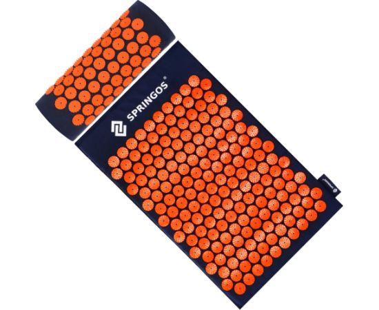 Akupresūras paklājiņš ar tapas Springos FA0155 65x41 cm ar spilvenu, relaksācijas masētājs Vingrošanas paklājiņi