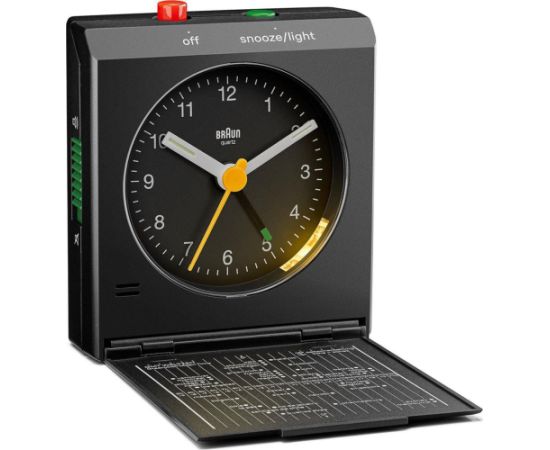 Modinātājs Braun BC 05 B Quartz Foldable Alarm Clock Black Новинки Компьютерная техника