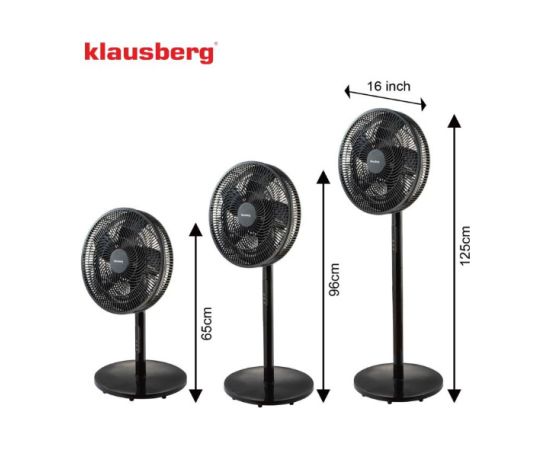 Grīdas ventilators ar tālvadības pulti, melns LED displejs , KB 9041, Klausberg Ventilatori