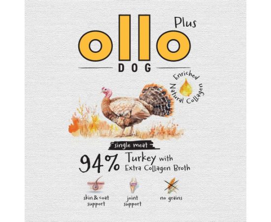 OLLO Plus Collagen Mono Turkey - wet dog food - 800g Suņu barība