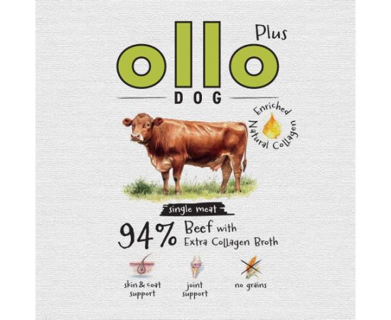OLLO Plus Collagen Mono Beef - wet dog food - 800g Suņu barība