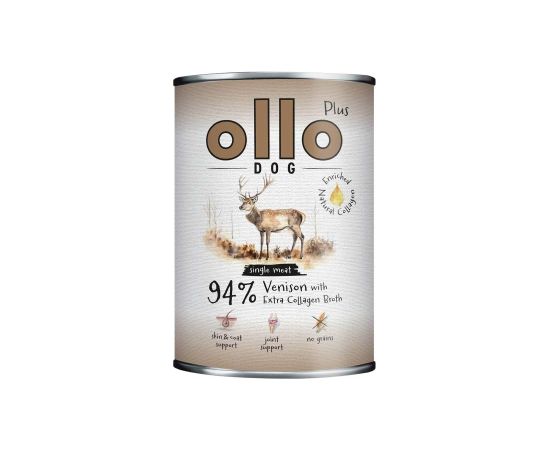 OLLO Plus Collagen Mono Deer - wet dog food - 800g Suņu barība