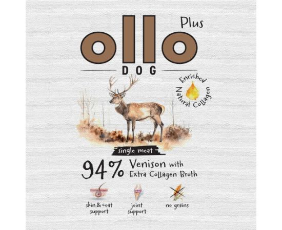 OLLO Plus Collagen Mono Deer - wet dog food - 800g Suņu barība