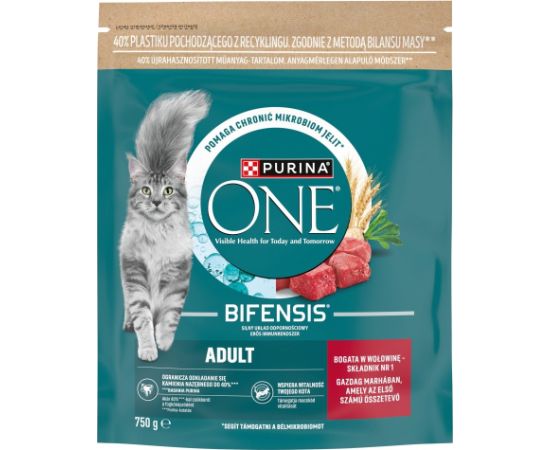 Purina ONE Ad Bogata w Wołowinę i Pełne Ziarna 750g Barība