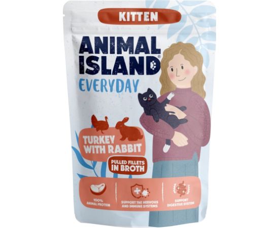 ANIMAL ISLAND Kitten indyk z królikiem 85g Kaķu konservi