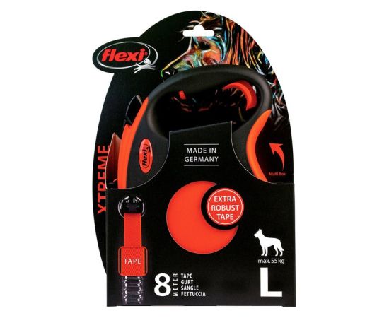 FLEXI Smycz XTREME L taśma 8m - do 55kg pomarańczowa Citas preces
