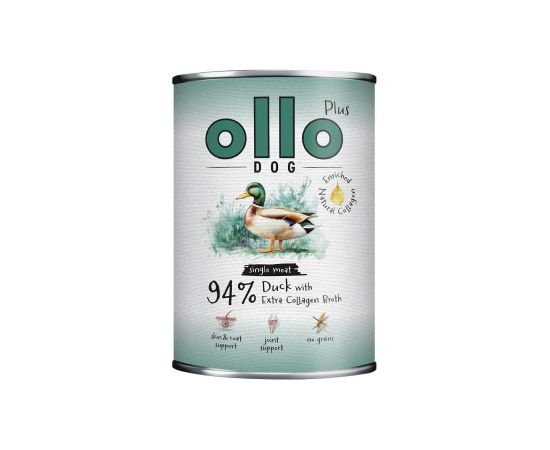 OLLO Plus Collagen Mono Duck - wet dog food - 800g Suņu barība