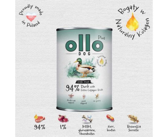 OLLO Plus Collagen Mono Duck - wet dog food - 800g Suņu barība