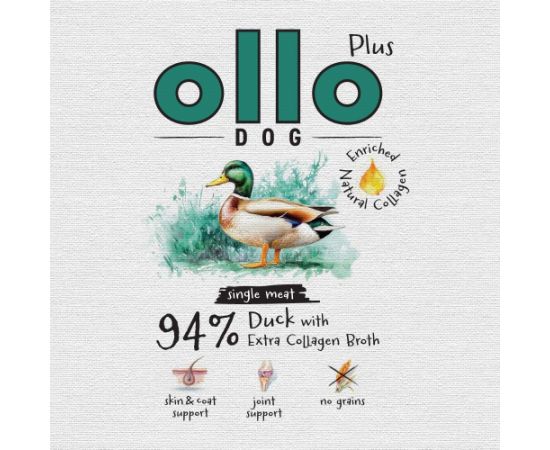 OLLO Plus Collagen Mono Duck - wet dog food - 800g Suņu barība