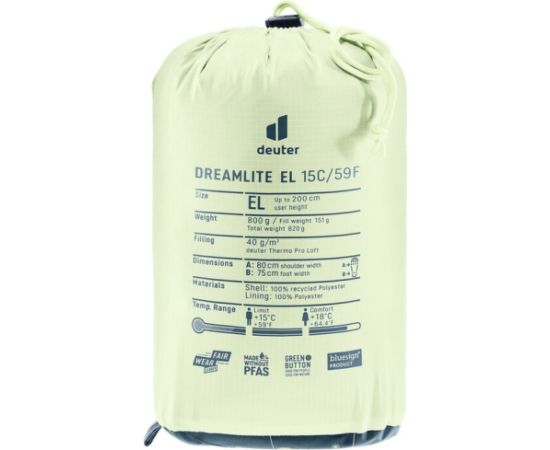 Śpiwór Deuter Dreamlite 10C/50F, nautic/breeze Спальные мешки