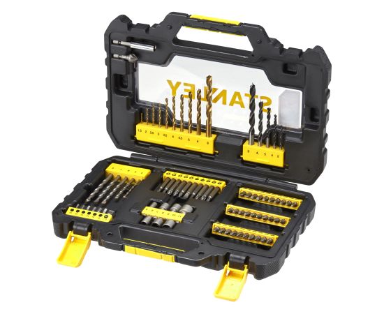 Universālu urbju un skrūvgrieža uzgaļu komplekts Stanley STA88544-XJ; 1,5-2 mm; 76 gab. Аксессуары для дрелей