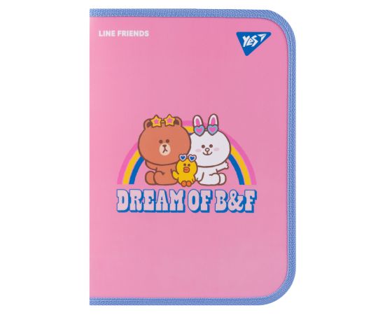 Rāvējslēdzēja soma YES Line Friends Dream A4 ar iekšējo kabatu Dokumentu mapes