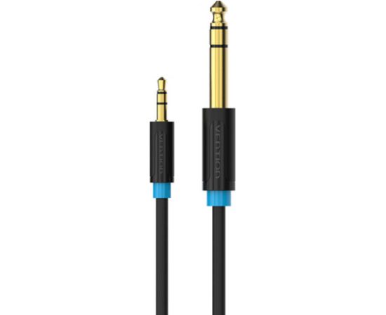 Audio Cable TRS 3.5mm to 6.35mm Vention BABBG 1,5m, Black Dažādi vadi