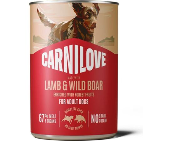 Carnilove Carnilove Dog Can Pat Karma mokra dla psów Jagnięcina i dzik z czarną porzeczką 400 g Suņu barība