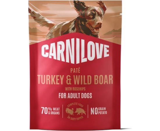 Carnilove Carnilove Dog Pouch Karma mokra dla psów Indyk i dzik z owocami dzikiej róży 300  g Suņu barība