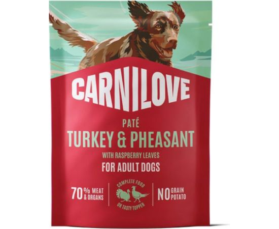 Carnilove Carnilove Dog Pouch Karma mokra dla psów Indyk i bażant z liśćmi maliny 300 g Suņu barība
