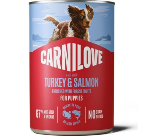 Carnilove Carnilove Dog Can Pat Puppies Karma mokra dla szczeniąt psów Indyk i łosoś z czarną porzeczką 400 g Suņu barība