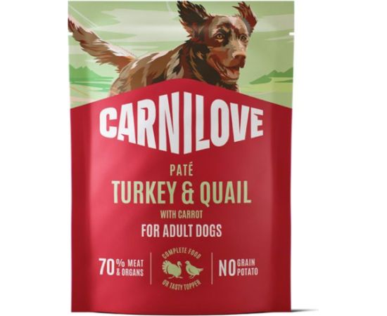 Carnilove Carnilove Dog Pouch Karma mokra dla psów Indyk i przepiórka z marchwią 300 g Suņu barība