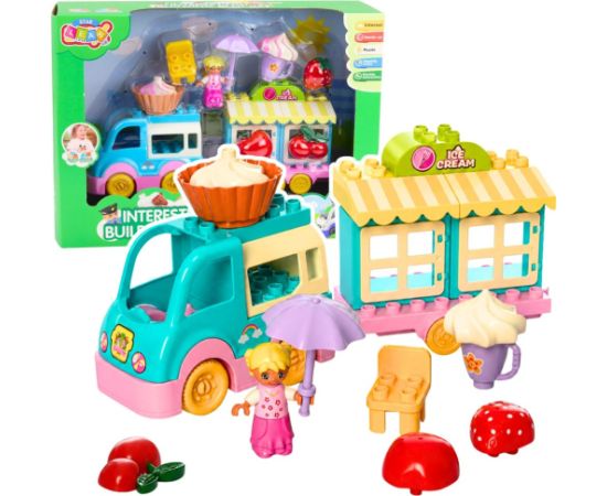 LeanToys Auto Lodziarnia Z Napędem Figurka Dziewczynki Desery Klocki Zestaw Mašīnas un piederumi