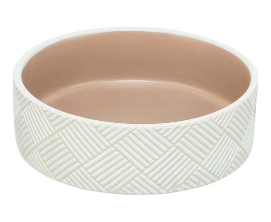 Trixie Miska ceramiczna we wzory, dla kota, 1 l/o 18 cm, biały/beżowy Bļodas un dzirdinātāji